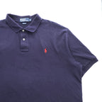 1990s Polo by Ralph Lauren Pony Embroidered Navy Short Sleeve Polo Shirt XL Made in Philippines