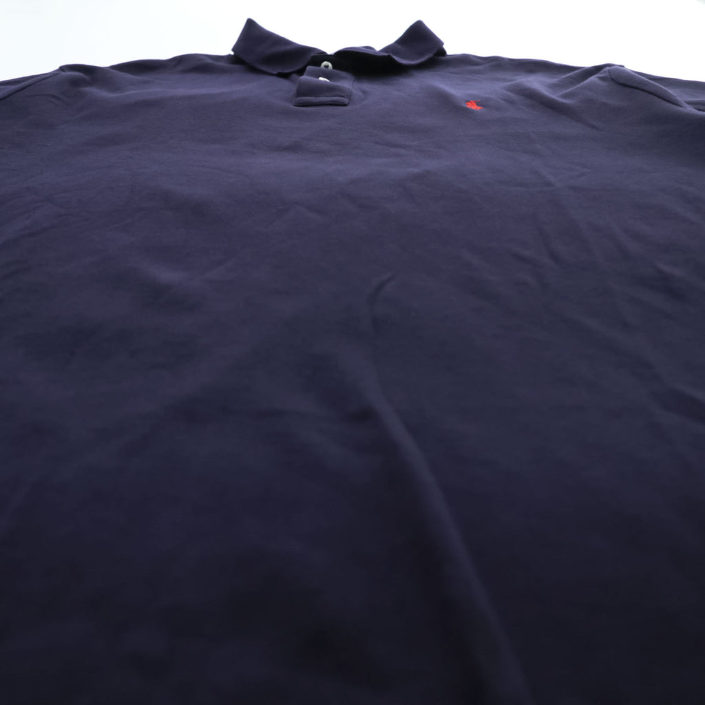 1990s Polo by Ralph Lauren Pony Embroidered Navy Short Sleeve Polo Shirt XL Made in Philippines