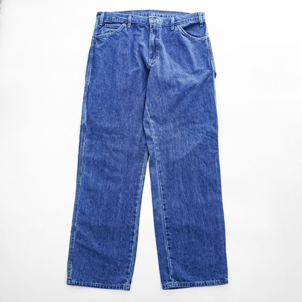 Dickies Blue Denim Carpenter Jeans 36x32 100% Cotton Made in Mexico