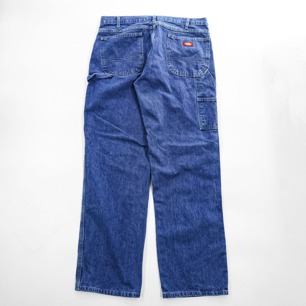 Dickies Blue Denim Carpenter Jeans 36x32 100% Cotton Made in Mexico