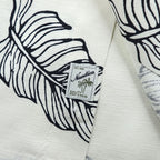 NAUTICA 100%シルク 半袖シャツ XL ホワイト 総柄 EASY CARE SILK リーフ