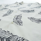 NAUTICA 100%シルク 半袖シャツ XL ホワイト 総柄 EASY CARE SILK リーフ