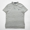 POLO RALPH LAUREN Gray Short Sleeve Cotton Polo Shirt L/G Pony Logo