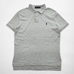 POLO RALPH LAUREN Gray Short Sleeve Cotton Polo Shirt L/G Pony Logo
