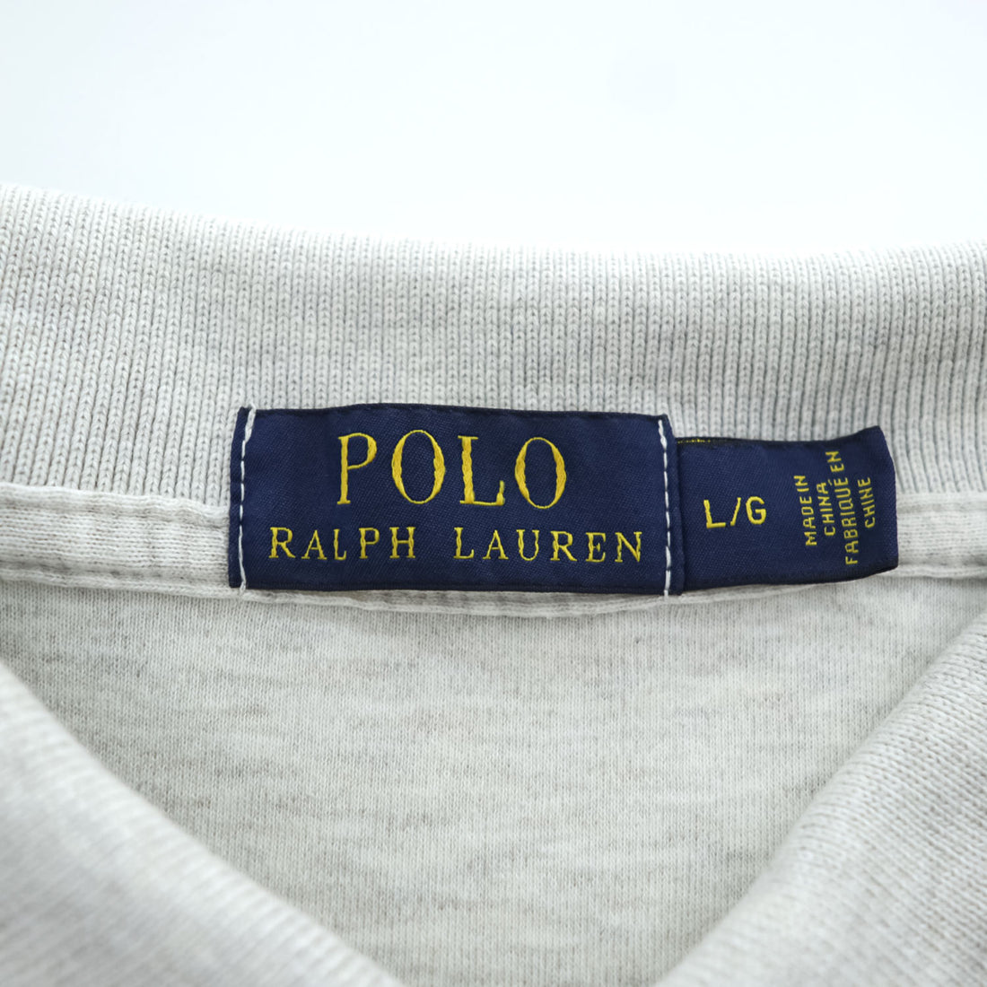 POLO RALPH LAUREN Gray Short Sleeve Cotton Polo Shirt L/G Pony Logo