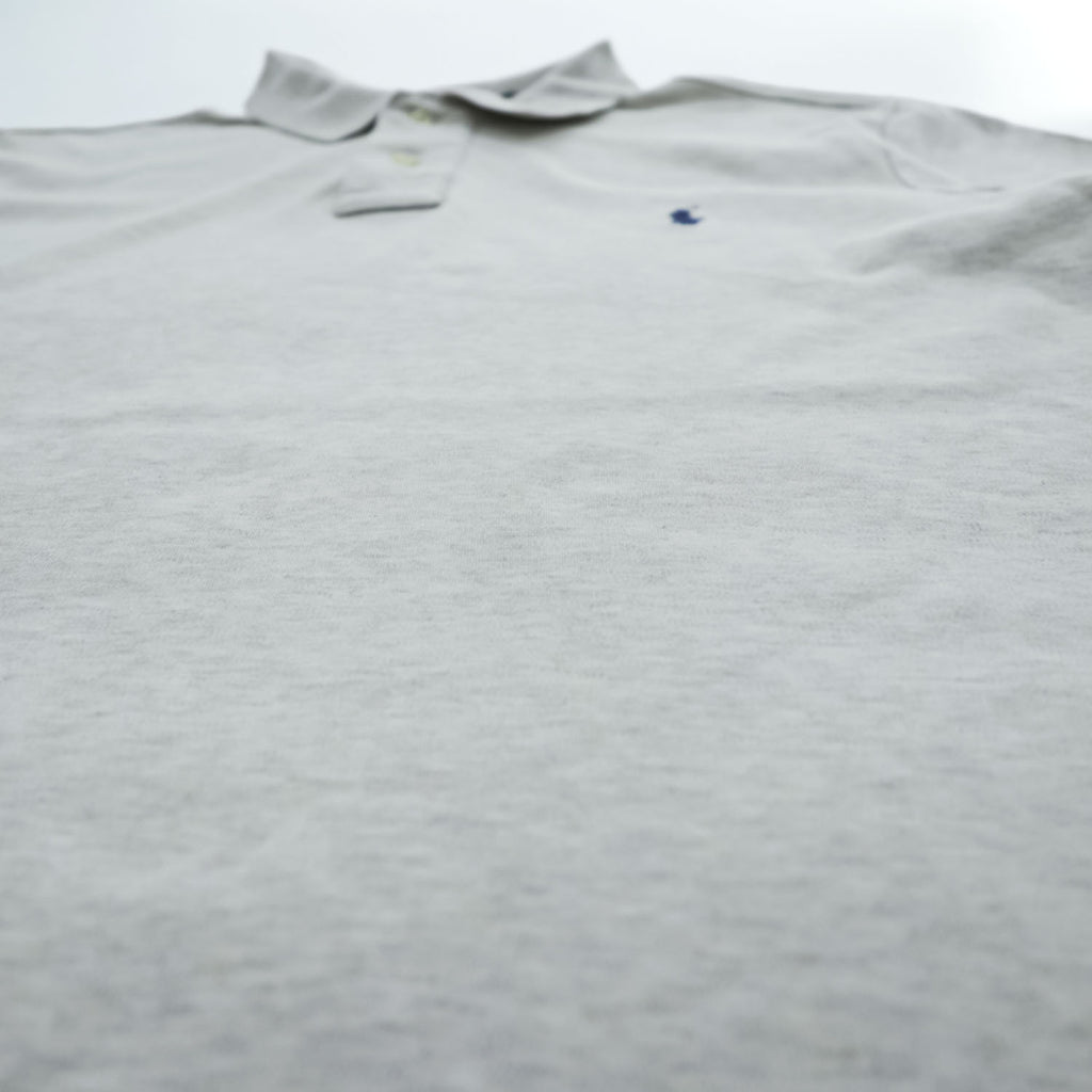 POLO RALPH LAUREN Gray Short Sleeve Cotton Polo Shirt L/G Pony Logo