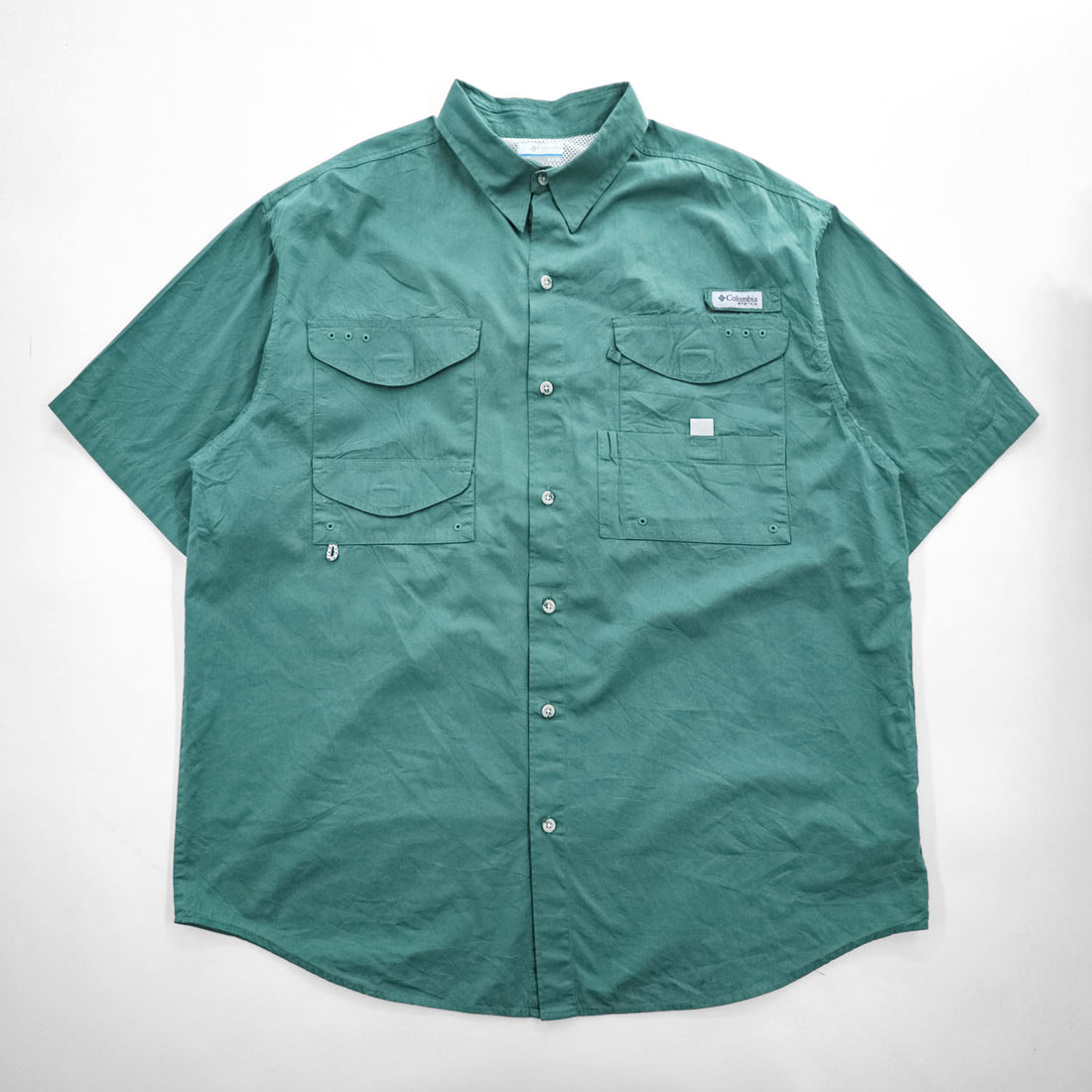 Columbia PFG 半袖 フィッシングシャツ XL グリーン メッシュ FT7130