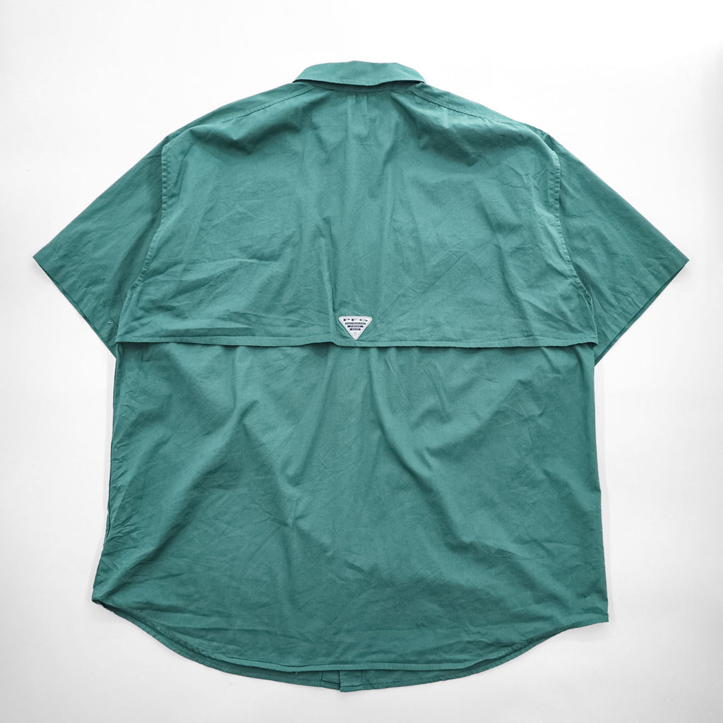 Columbia PFG 半袖 フィッシングシャツ XL グリーン メッシュ FT7130