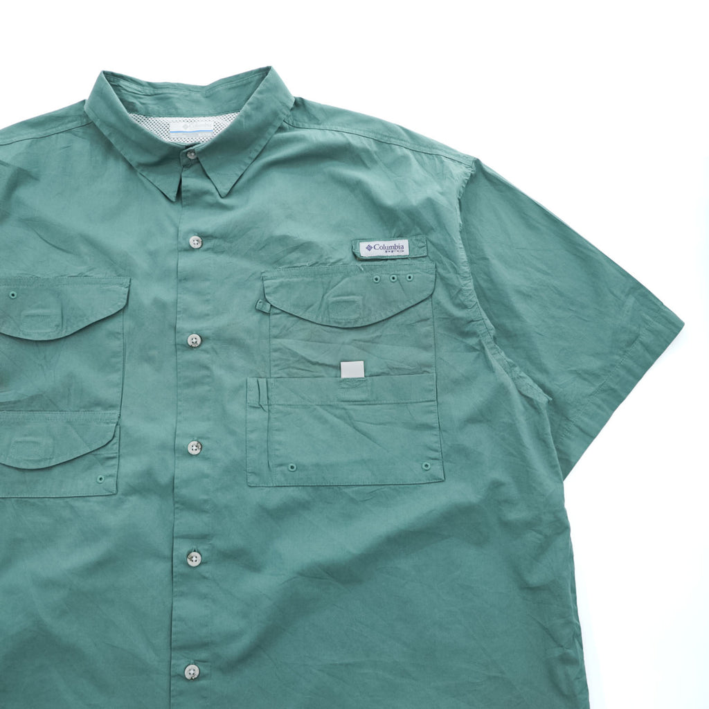 Columbia PFG 半袖 フィッシングシャツ XL グリーン メッシュ FT7130