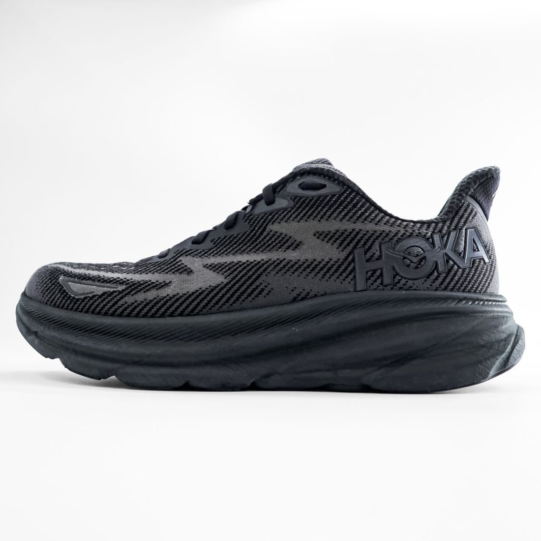 HOKA Clifton 9 Men's Black Running Shoes US 10D 1127895 BBLC