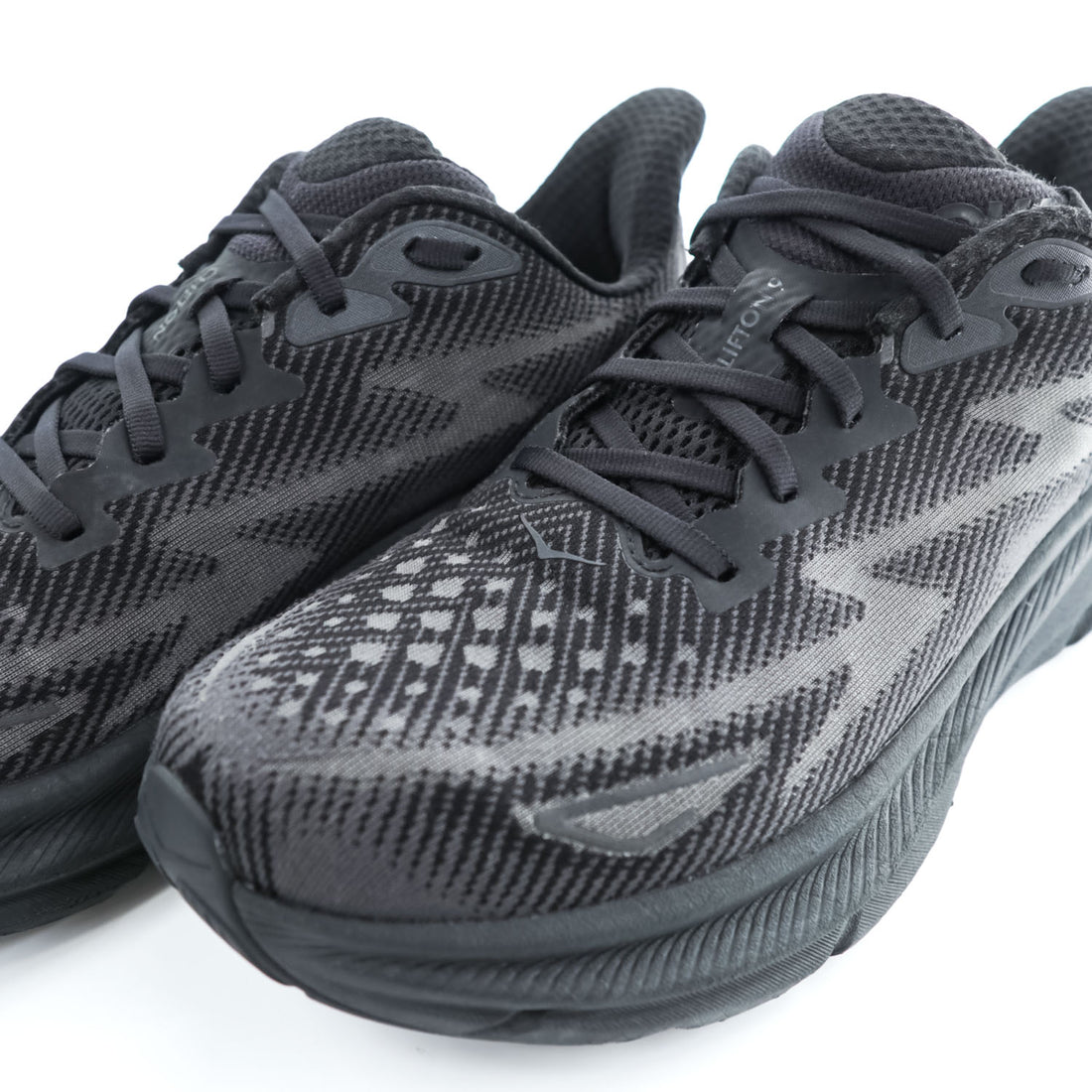 HOKA Clifton 9 Men's Black Running Shoes US 10D 1127895 BBLC