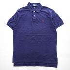 Polo Ralph Lauren ポロシャツ L ネイビー スモールポニー ロゴ 刺繍 コットン100% 鹿の子