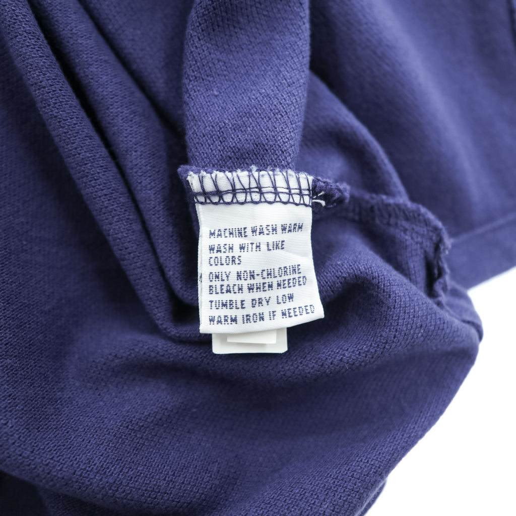 Polo Ralph Lauren ポロシャツ L ネイビー スモールポニー ロゴ 刺繍 コットン100% 鹿の子