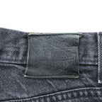 HARLEY DAVIDSON ブラック デニムパンツ ジーンズ L ジッパーフライ レザーパッチ