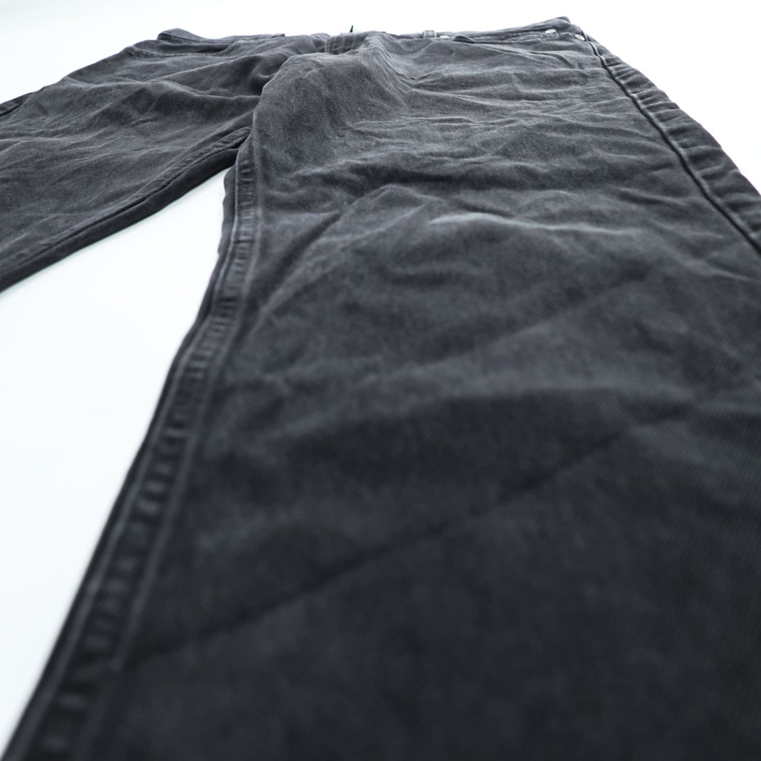HARLEY DAVIDSON ブラック デニムパンツ ジーンズ L ジッパーフライ レザーパッチ
