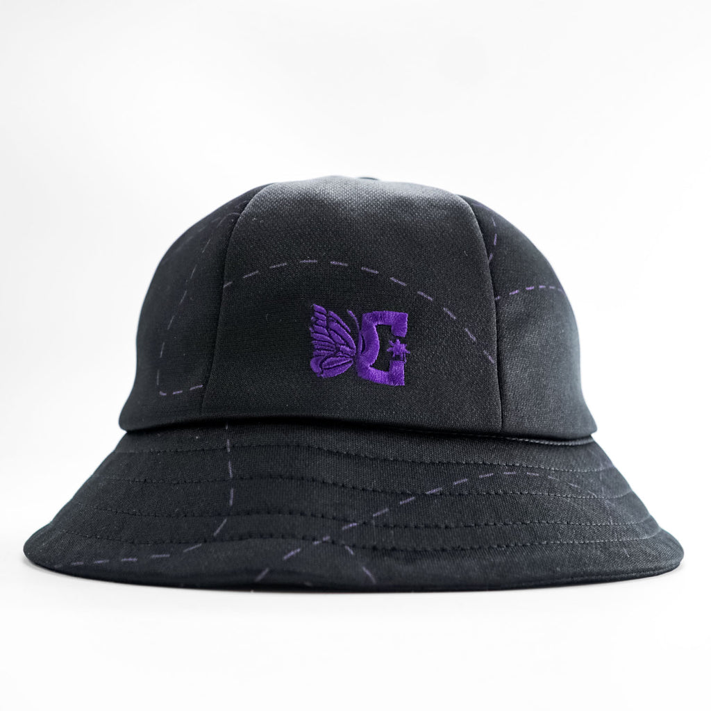 Needles × DC SHOES バルミューダハット Bermuda Hat バケットハット ブラック パープル 刺繍