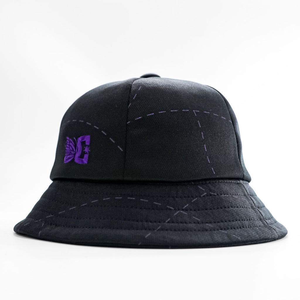 Needles × DC SHOES バルミューダハット Bermuda Hat バケットハット ブラック パープル 刺繍
