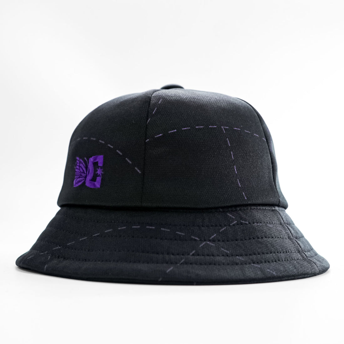 Needles × DC SHOES バルミューダハット Bermuda Hat バケットハット ブラック パープル 刺繍