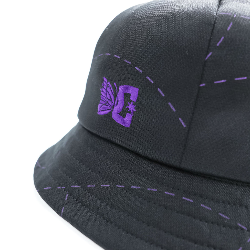Needles × DC SHOES バルミューダハット Bermuda Hat バケットハット ブラック パープル 刺繍