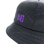 Needles × DC SHOES バルミューダハット Bermuda Hat バケットハット ブラック パープル 刺繍