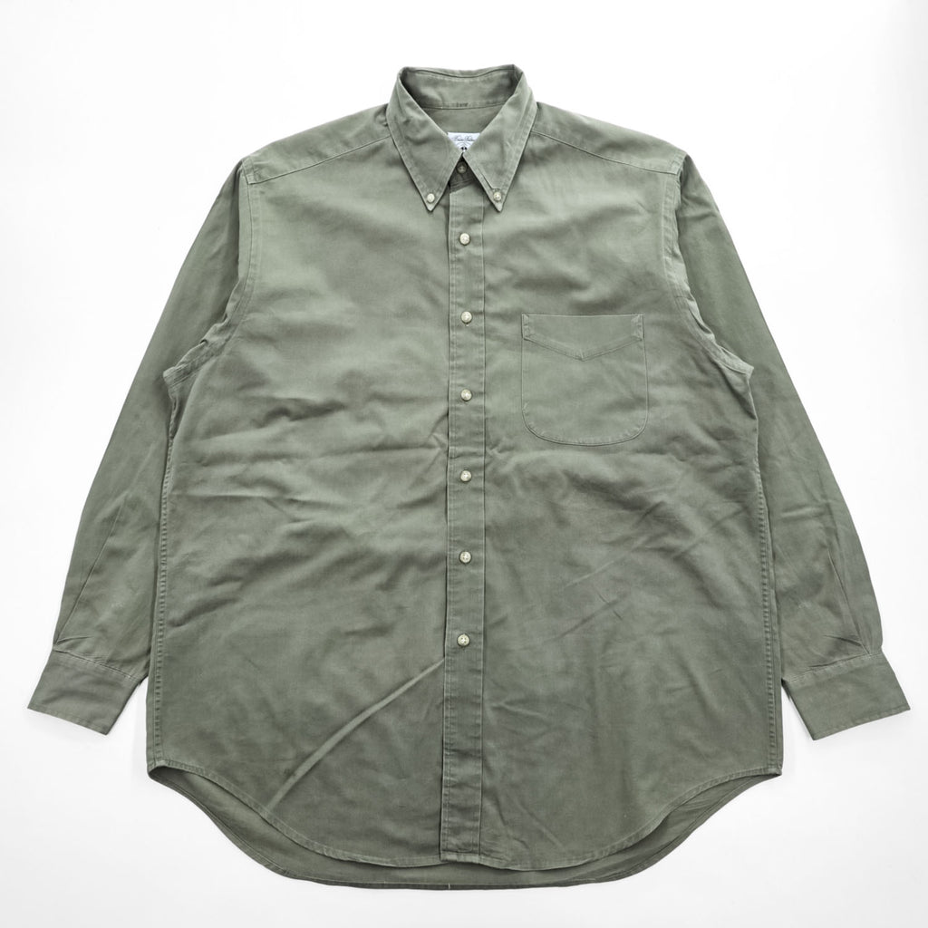 Brooks Brothers 長袖ボタンダウンシャツ M カーキ グリーン SPORT SHIRT 胸ポケット