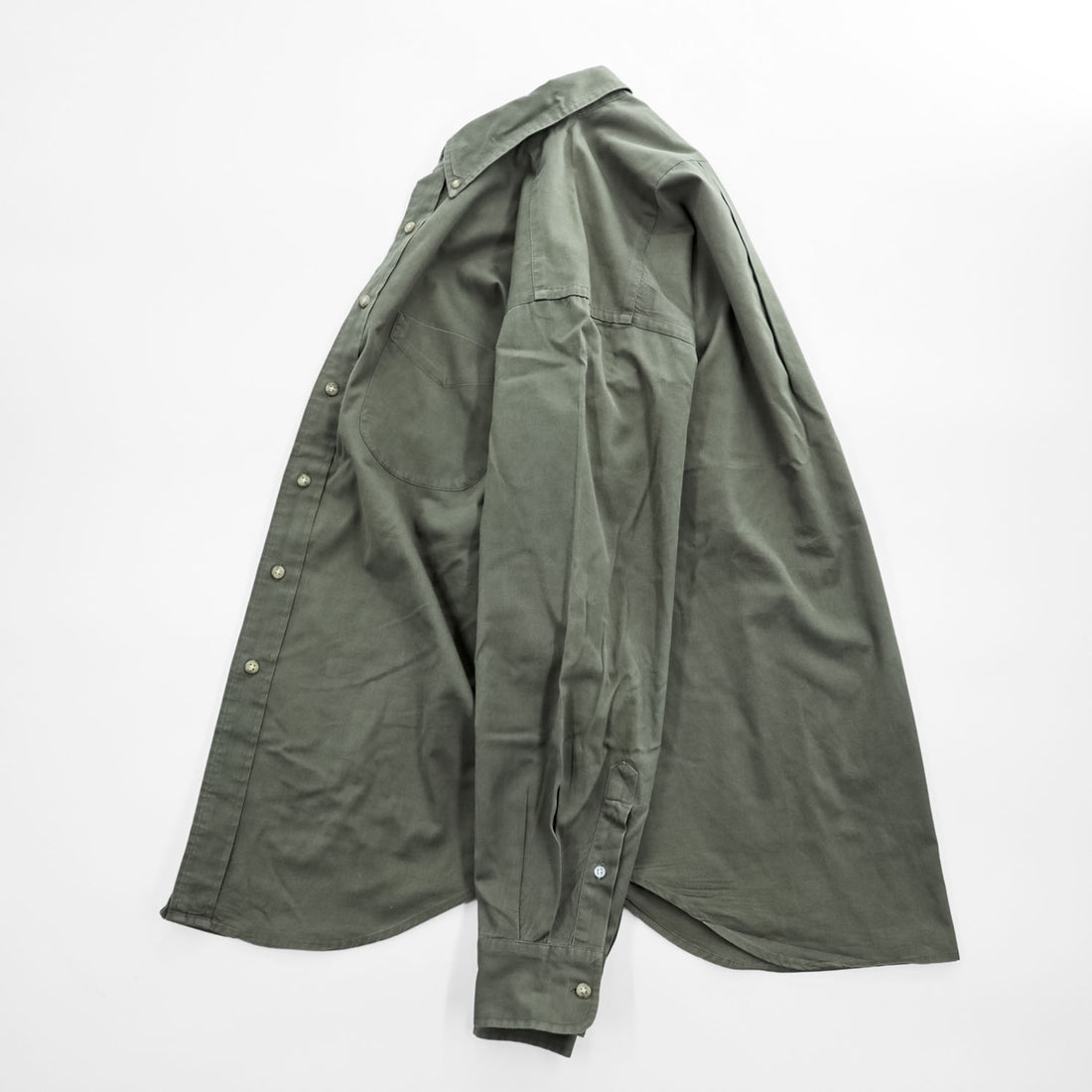 Brooks Brothers 長袖ボタンダウンシャツ M カーキ グリーン SPORT SHIRT 胸ポケット
