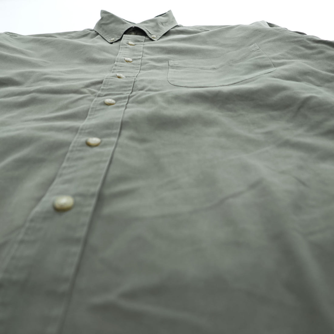 Brooks Brothers 長袖ボタンダウンシャツ M カーキ グリーン SPORT SHIRT 胸ポケット