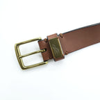 Polo Ralph Lauren レザーベルト ブラウン ゴールドバックル ポニーロゴ メタルプレート 405547279-002