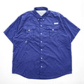 Columbia PFG 半袖 フィッシングシャツ XL ネイビー Bahama II OMNI-SHADE メッシュ ボタンダウン FM7047