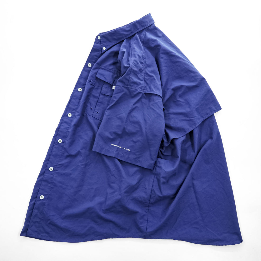 Columbia PFG 半袖 フィッシングシャツ XL ネイビー Bahama II OMNI-SHADE メッシュ ボタンダウン FM7047
