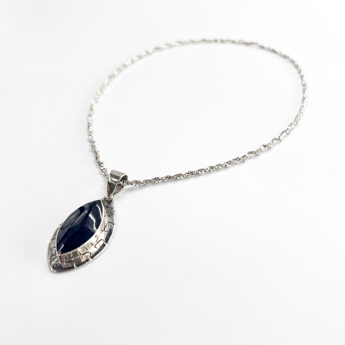 Vintage Mexico Sterling Black Onyx Necklace メキシカンジュエリー ネックレス ブラックオニキス シルバー Silver 950