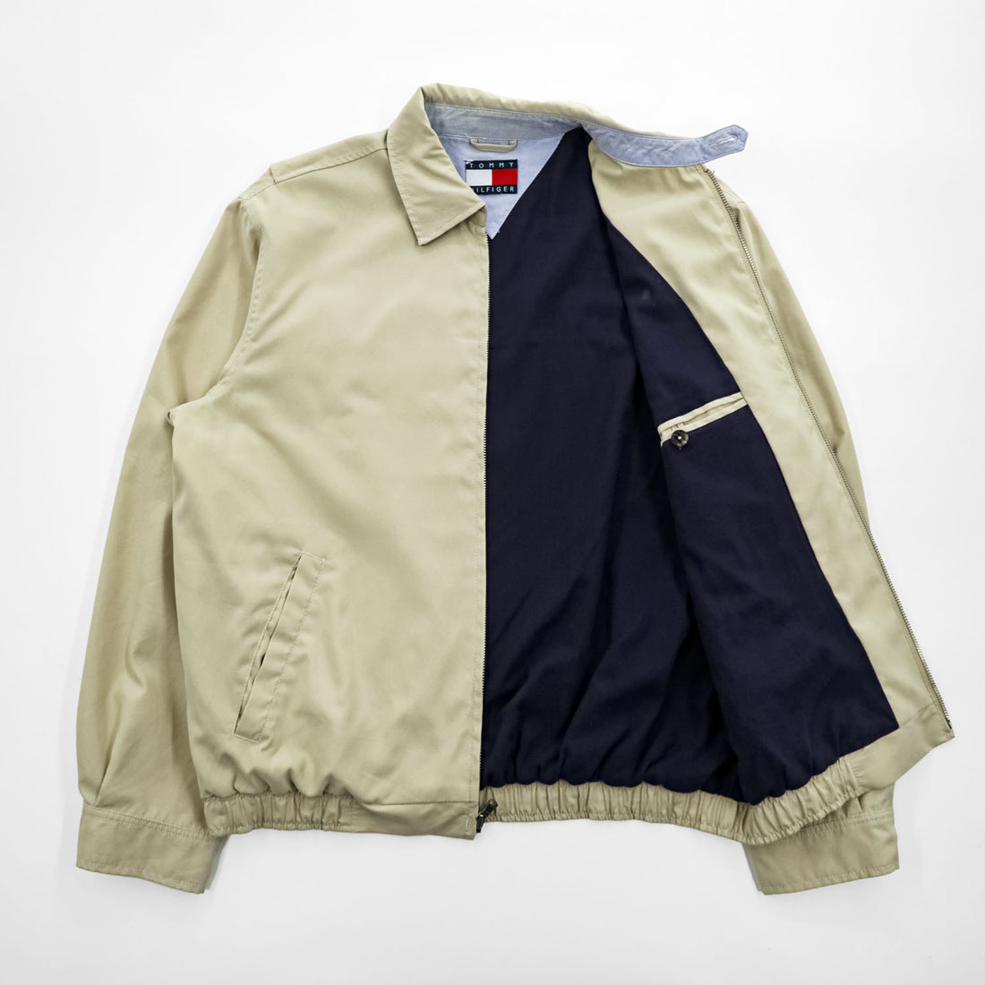 TOMMY HILFIGER 00年代 ヴィンテージ スウィングトップ ハリントンジャケット L ベージュ ピーチスキン