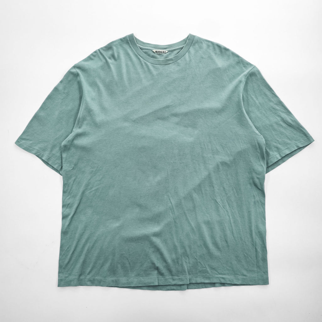 AURALEE 日本製 SEAMLESS CREW NECK HALF SLEEVE TEE クルーネックTシャツ L グリーン シングルステッチ A21ST02ST