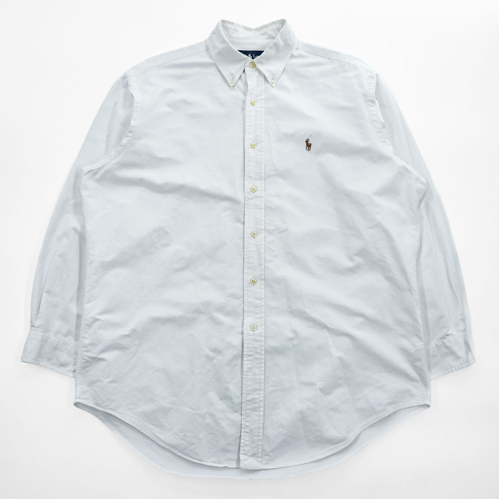 Polo Ralph Lauren 長袖 オックスフォードシャツ CLASSIC FIT ホワイト ボタンダウン XL スモールポニー ロゴ 刺繍