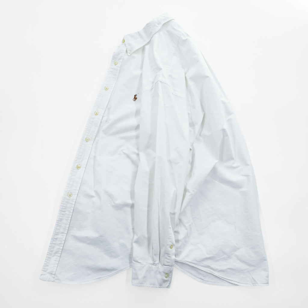 Polo Ralph Lauren 長袖 オックスフォードシャツ CLASSIC FIT ホワイト ボタンダウン XL スモールポニー ロゴ 刺繍