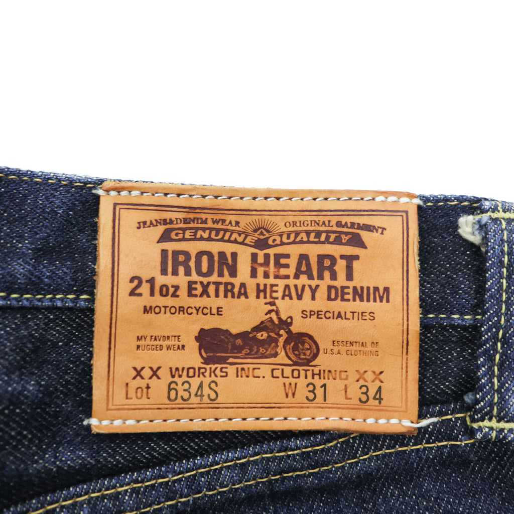 IRON HEART 634S 21oz Selvedge Denim Jeans W31 L34 Indigo