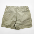Vintage 1980s–1990s Polo by Ralph Lauren Made in USA Double-Pleat Cotton Khaki Shorts W36