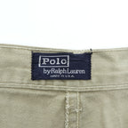 Vintage 1980s–1990s Polo by Ralph Lauren Made in USA Double-Pleat Cotton Khaki Shorts W36