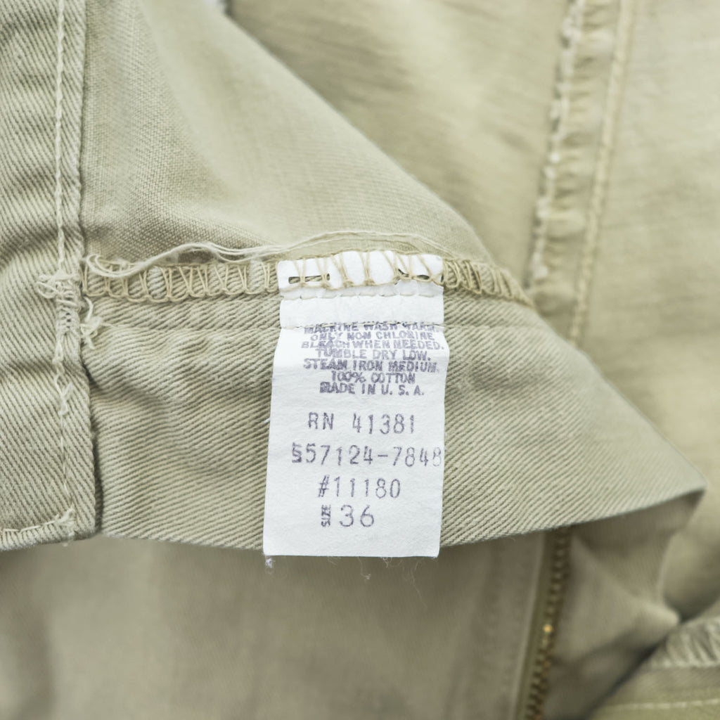 Vintage 1980s–1990s Polo by Ralph Lauren Made in USA Double-Pleat Cotton Khaki Shorts W36