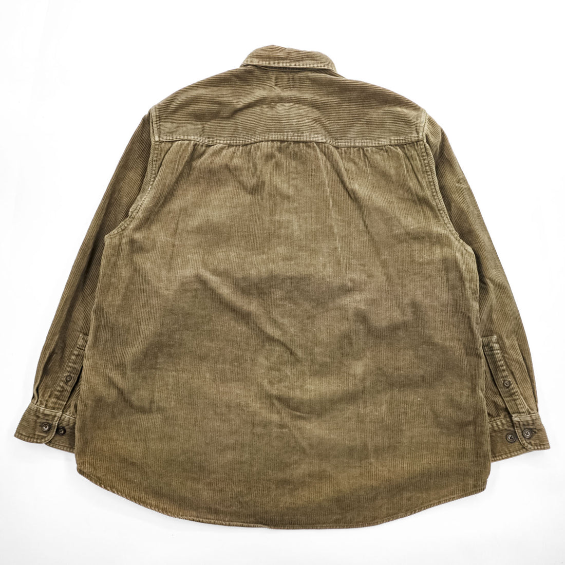 Fieldmaster Brown Cotton Corduroy Long Sleeve Work Shirt Size L Made in Philippines