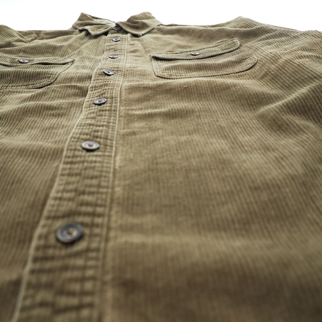 Fieldmaster Brown Cotton Corduroy Long Sleeve Work Shirt Size L Made in Philippines