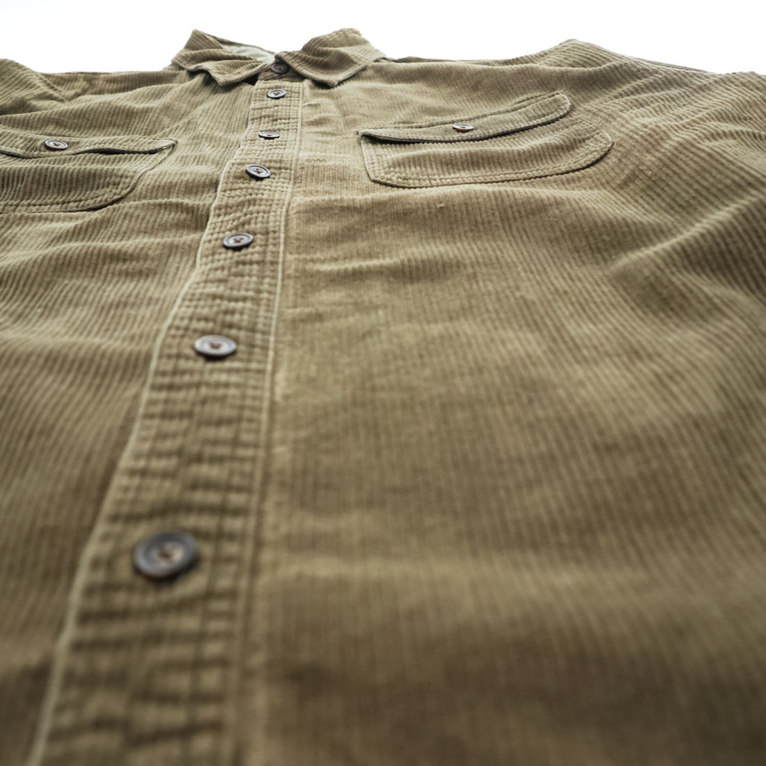 Fieldmaster Brown Cotton Corduroy Long Sleeve Work Shirt Size L Made in Philippines