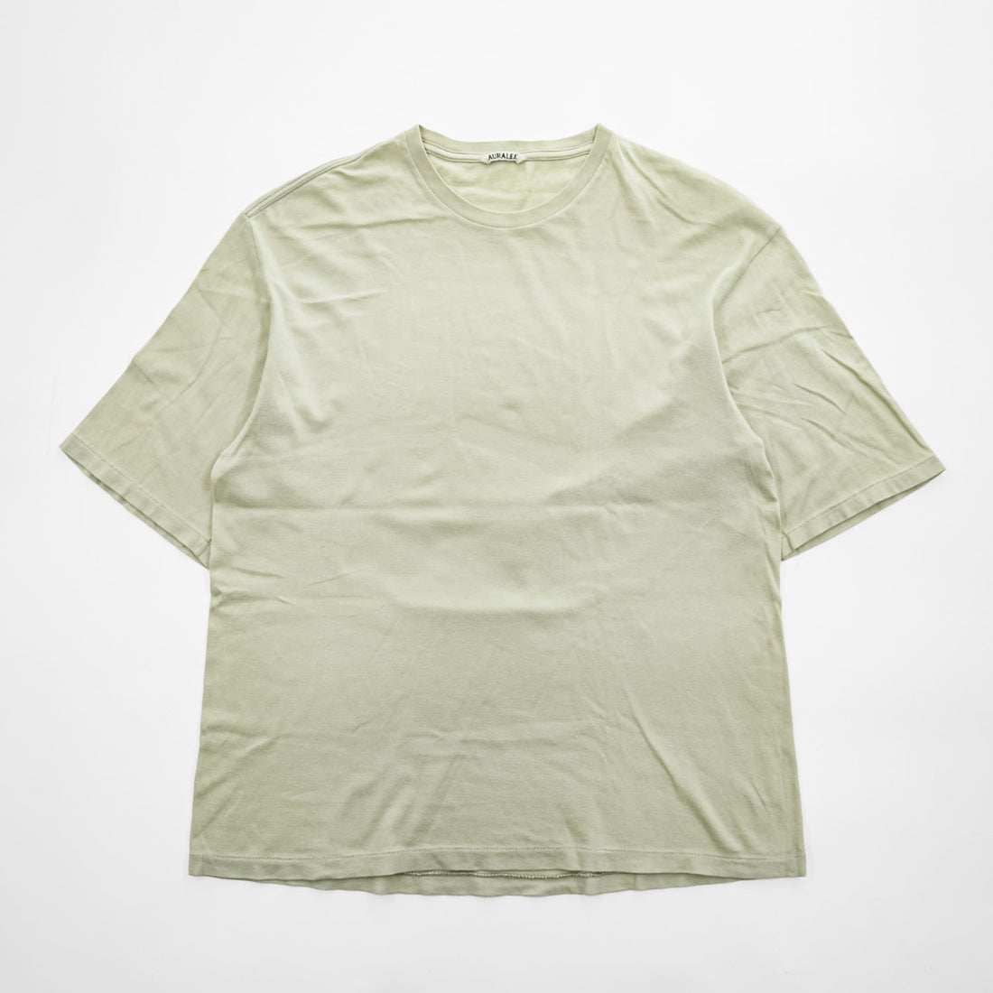 AURALEE A9ST02ST Cotton Crew Neck Short Sleeve T-Shirt Light Green Size 5 Made in Japan