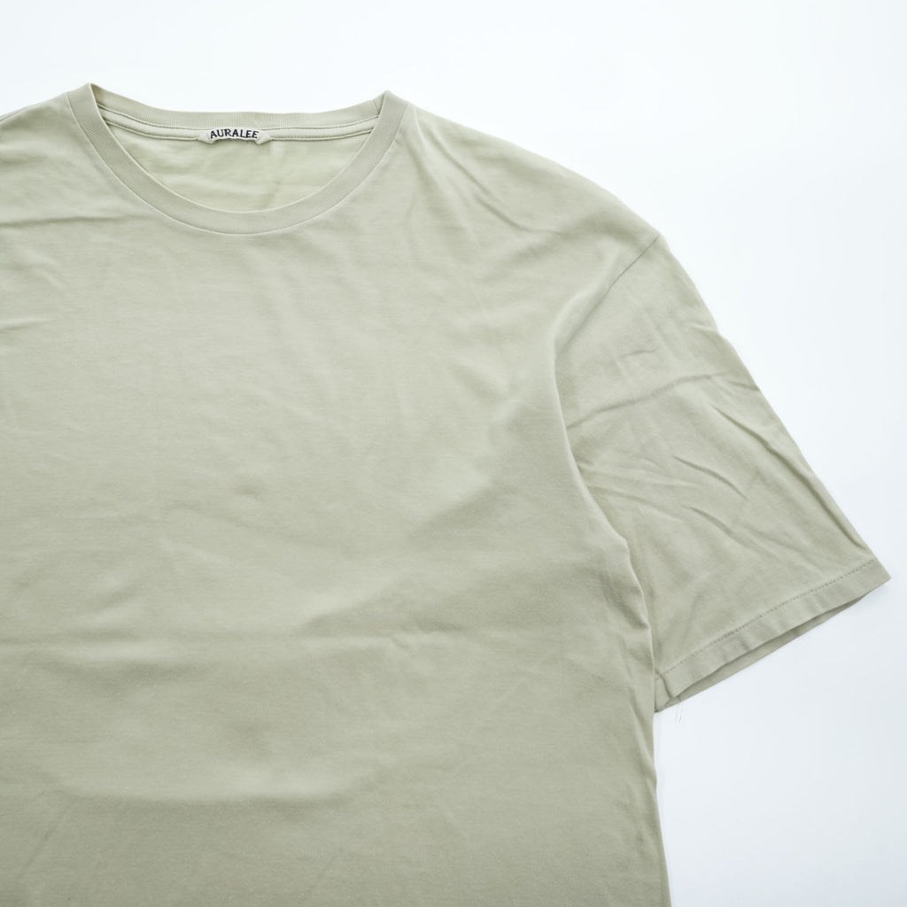 AURALEE A9ST02ST Cotton Crew Neck Short Sleeve T-Shirt Light Green Size 5 Made in Japan