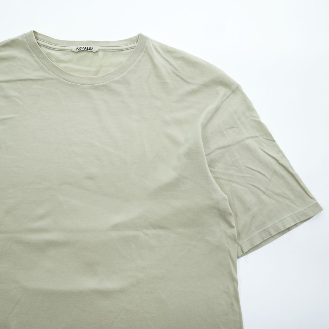 AURALEE A9ST02ST Cotton Crew Neck Short Sleeve T-Shirt Light Green Size 5 Made in Japan