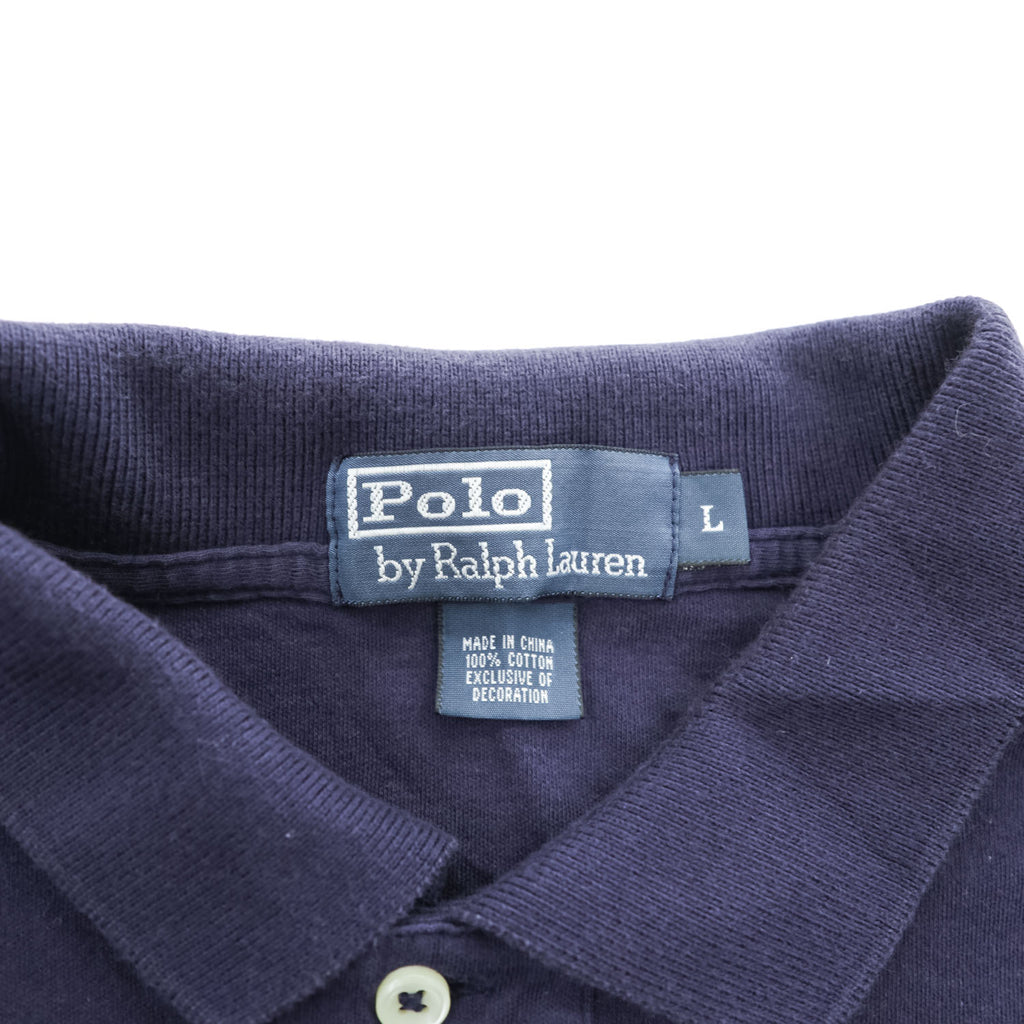 Polo by Ralph Lauren Men's Navy Cotton Short Sleeve Polo Shirt Red Pony Logo Size L