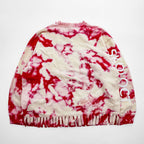 SKOLOCT Japan Made Sweatshirt, XL, Red, Pink, Tie Dye, Fringe