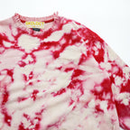 SKOLOCT Japan Made Sweatshirt, XL, Red, Pink, Tie Dye, Fringe