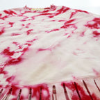 SKOLOCT Japan Made Sweatshirt, XL, Red, Pink, Tie Dye, Fringe