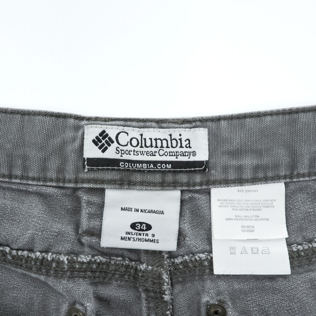 Columbia カーゴショーツ ダック地 ショートパンツ L グレー キャンバス AM4041